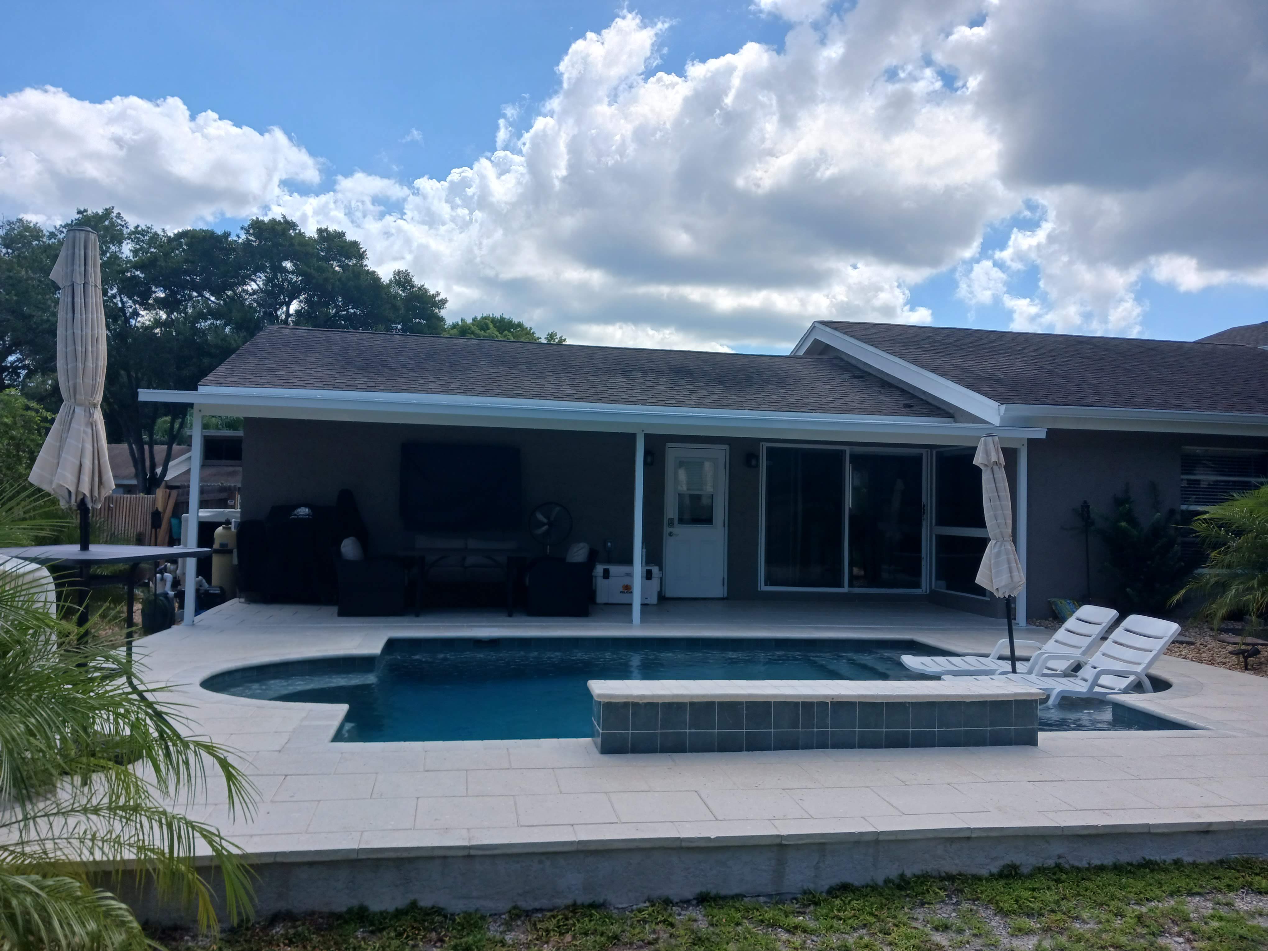 Residential pool area screen enclosure project — Tampa Bay